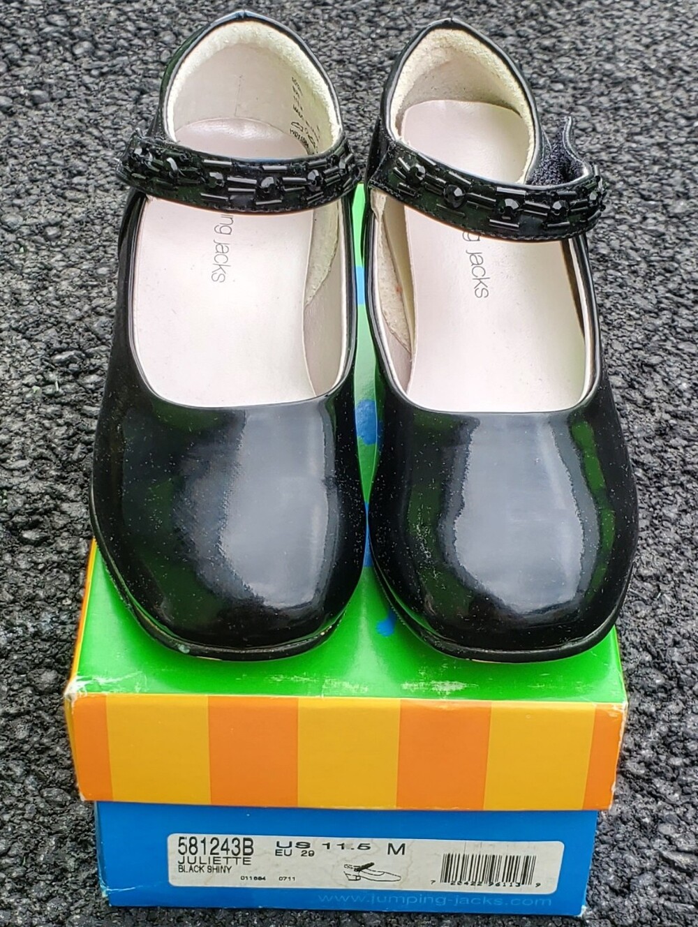 Jumping Jacks Black Patent Mary Jane Dress Shoes